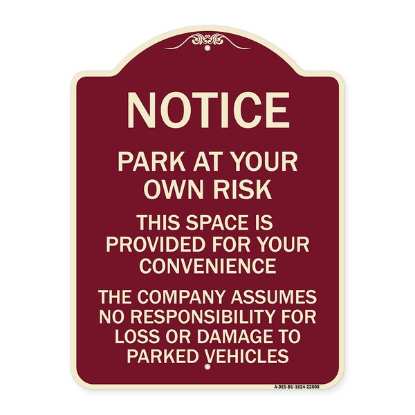 Signmission This Space Is Provided for Your Convenience the Company Assumes No Responsibility for, BU-1824-22808 A-DES-BU-1824-22808 - main